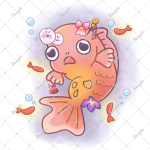 4月-金魚イラストを作成させていただきました
